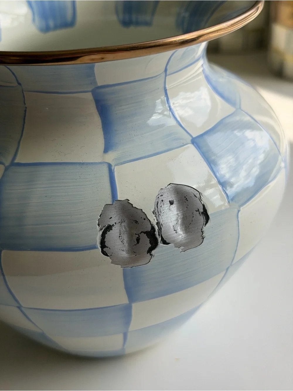 MacKenzie-Childs Sky Check Large Vase